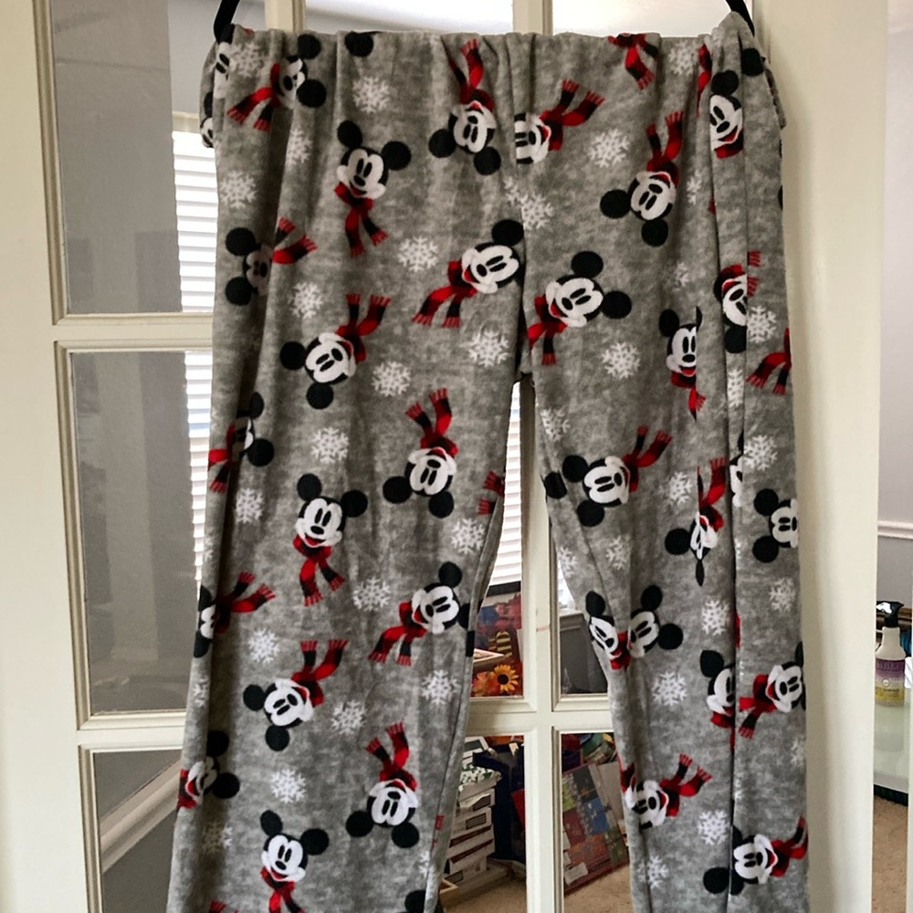 Disney Mickey Mouse Gray Pajama Pants for Adults